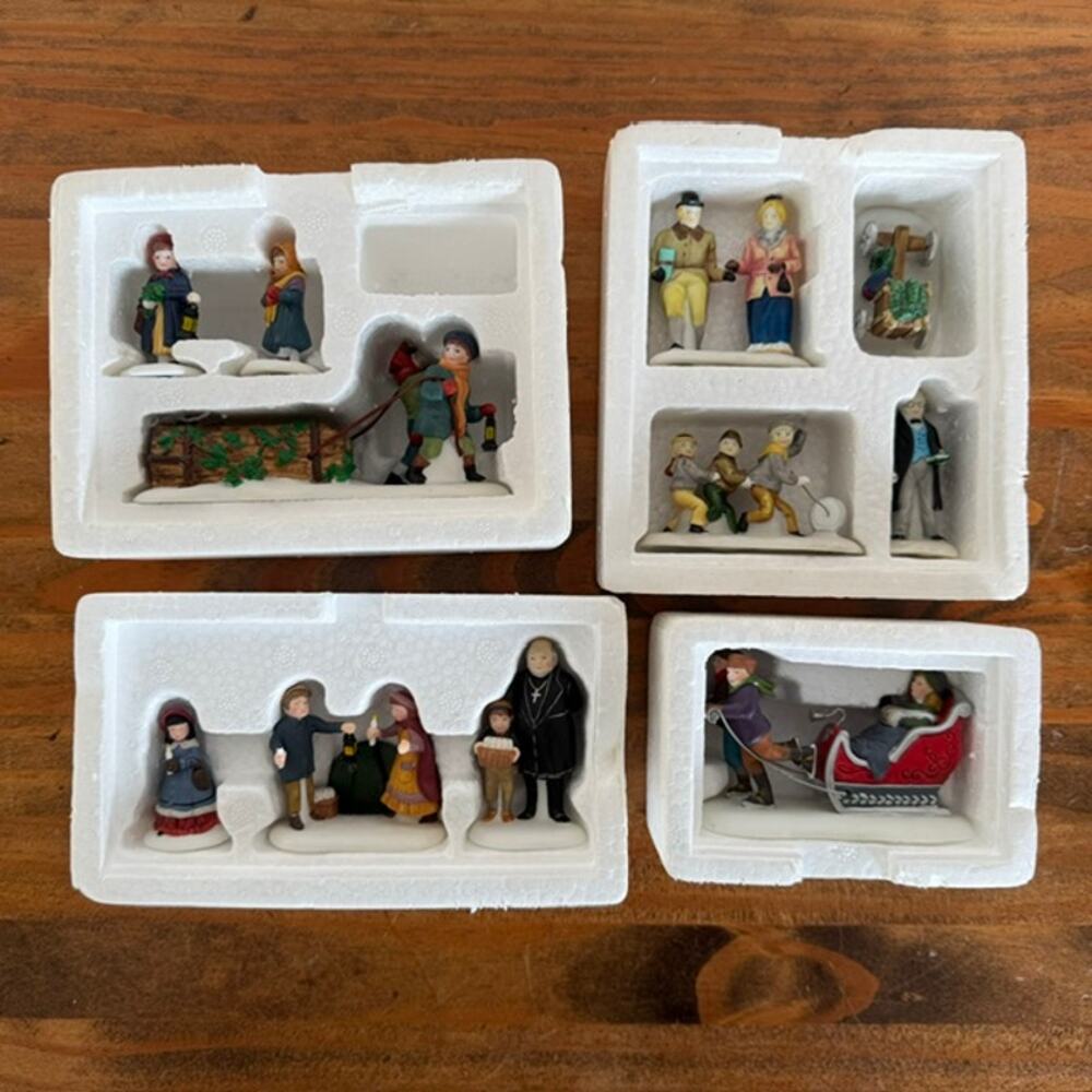 Department 56 Mixed Lot #8 Nicholas Nickelby, Winder Sleigh Ride, +2